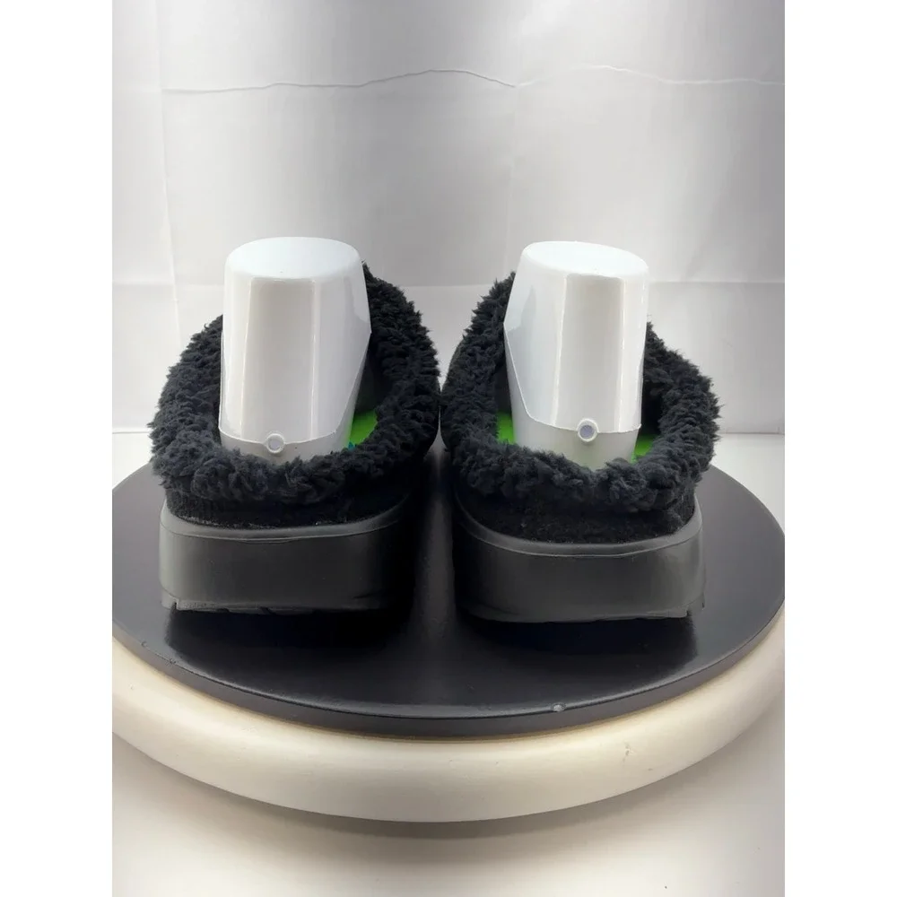 Oofos Oocoozie Mule Mens‎ Size 12 Black Sherpa Comfort Recovery Slip On Shoes